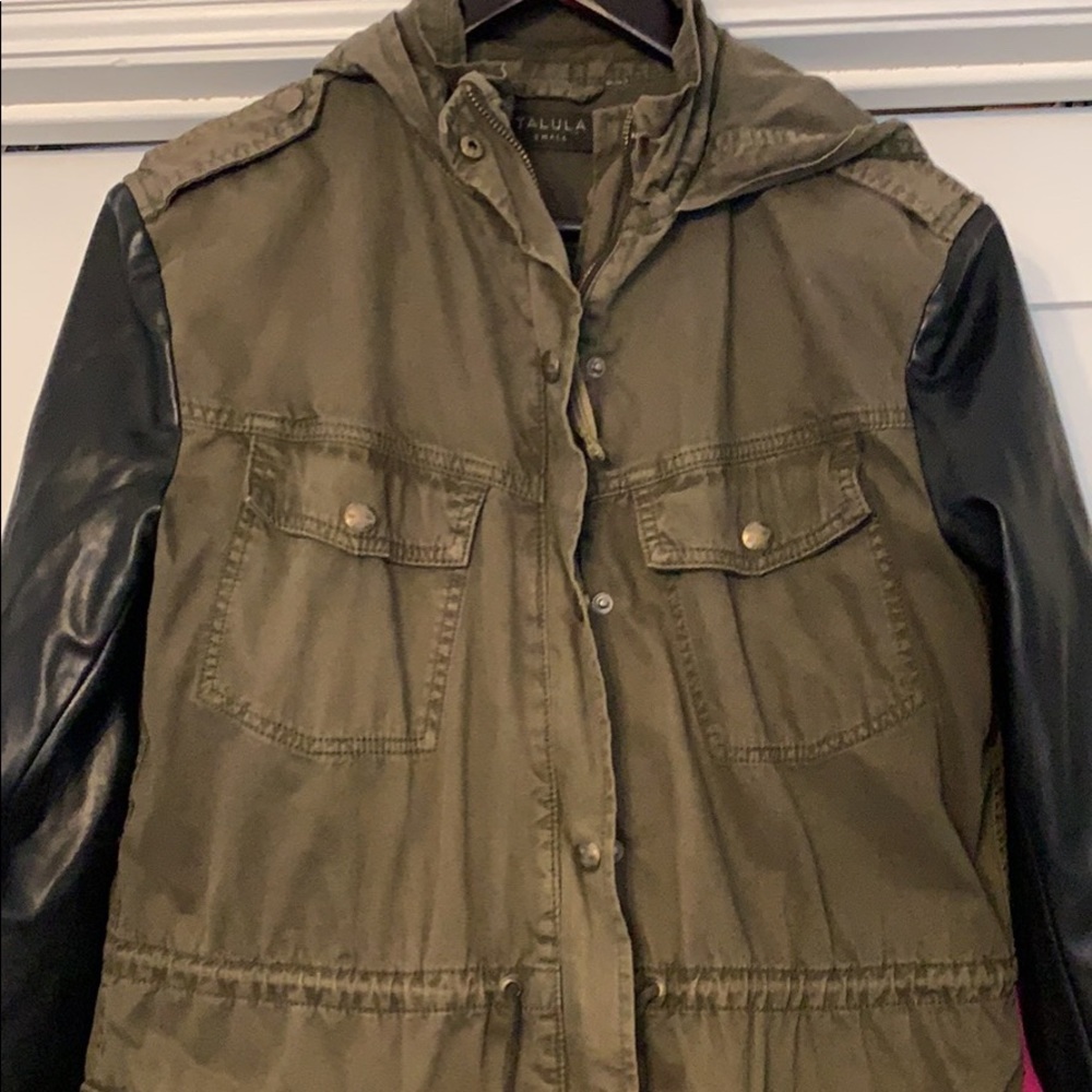 Talula jacket with leather sleeves